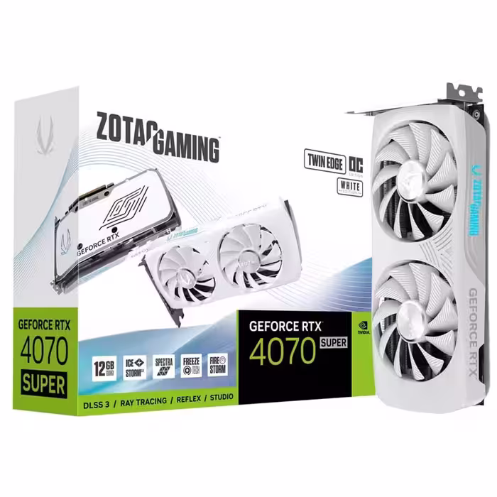 کارت گرافیک مخصوص بازی زوتک مدل RTX 4070 SUPER Twin Edge OC White Edition با ظرفیت 12 گیگابایت