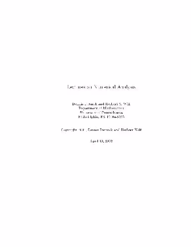 خرید و دانلود نسخه کامل کتاب Lecture notes on numerical analysis