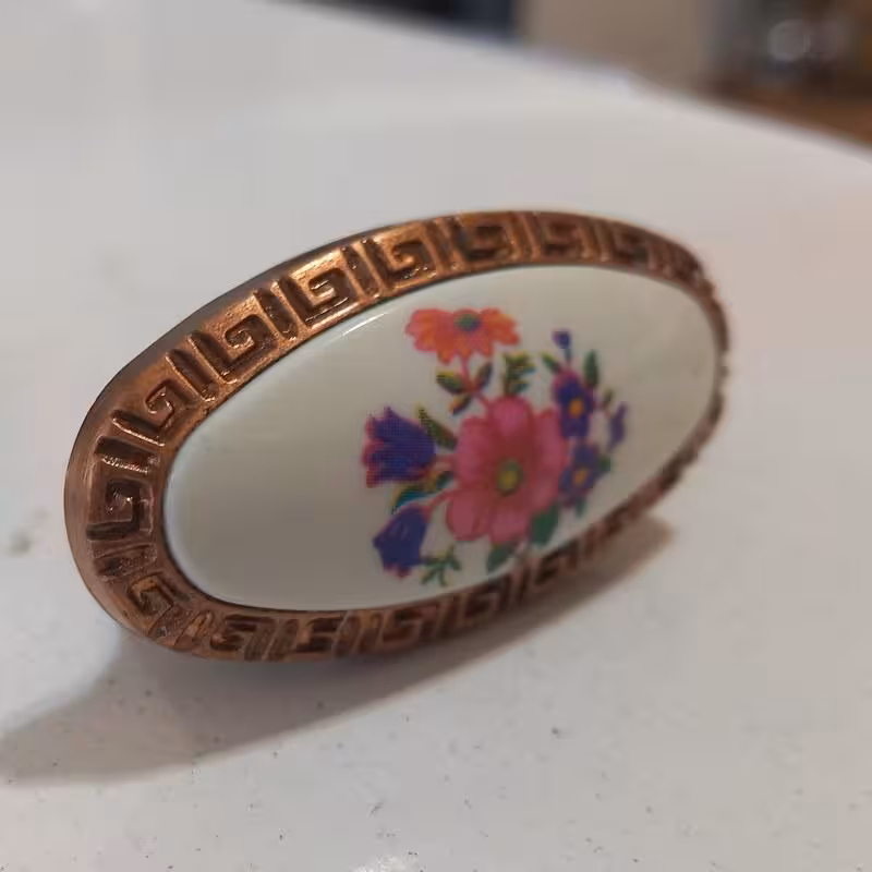 دستگیره کابینت کمد کشو گل دار همراه با پیچ بسته 4 عددی مناسب مکان های لوکس