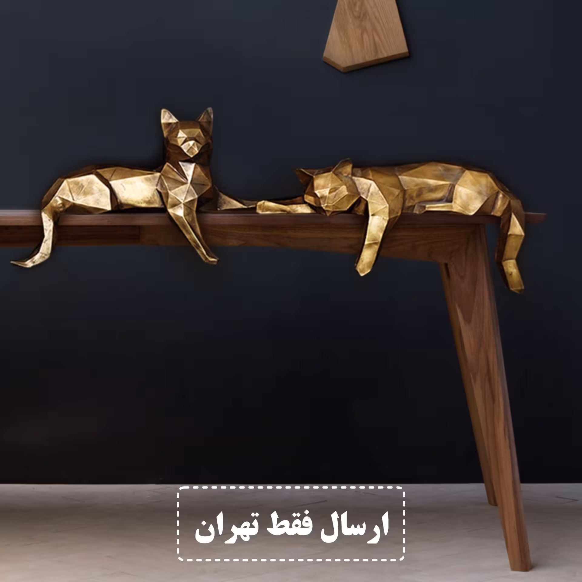 دکوری گربه طلایی دو تایی