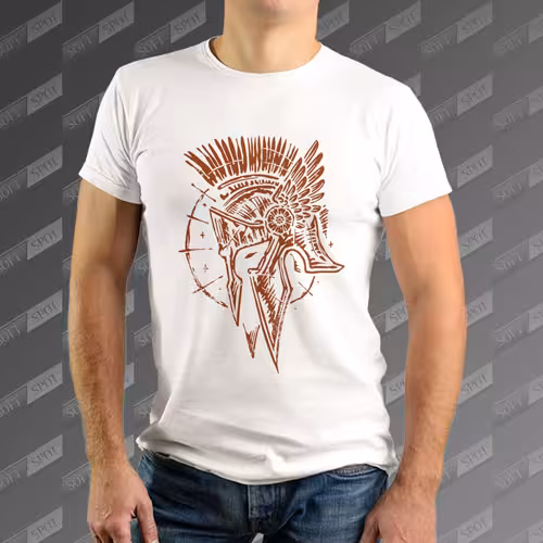 تیشرت مردانه طرح Spartan Helmet TS-355