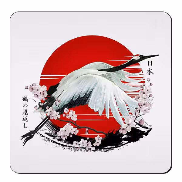 زیر لیوانی طرح نقاشی ژاپنی کد nzl356