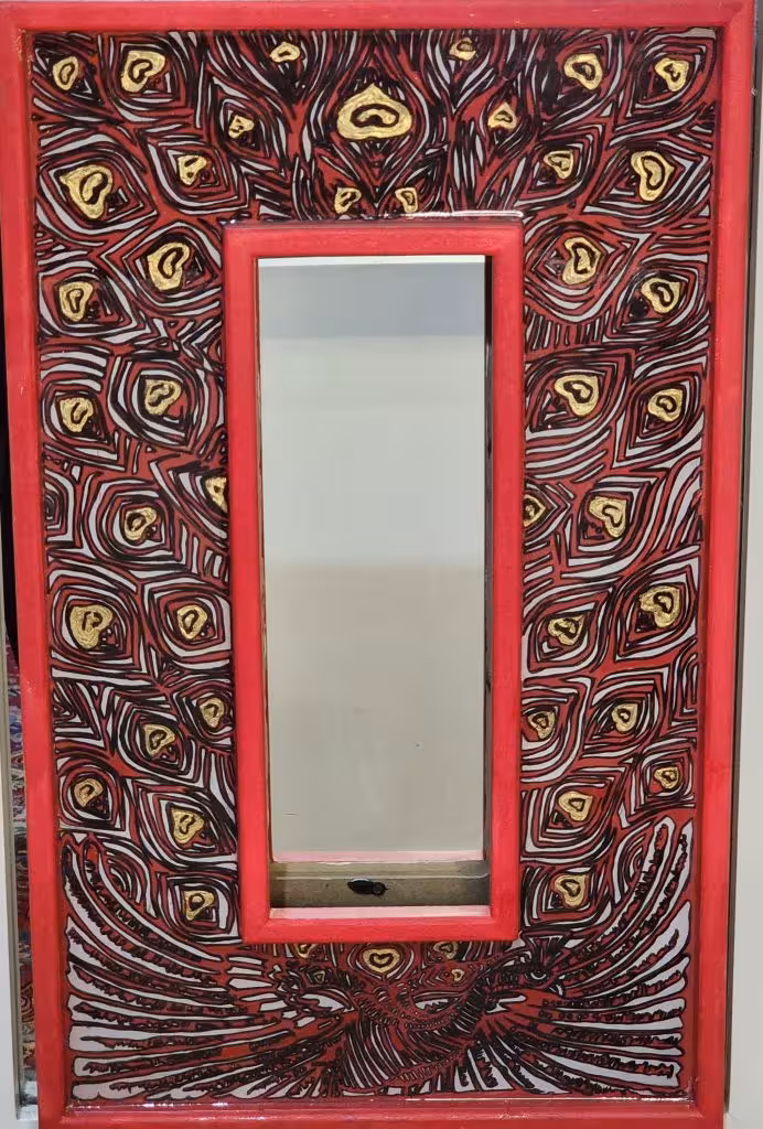 قاب آیینه طرح طلاطاووس