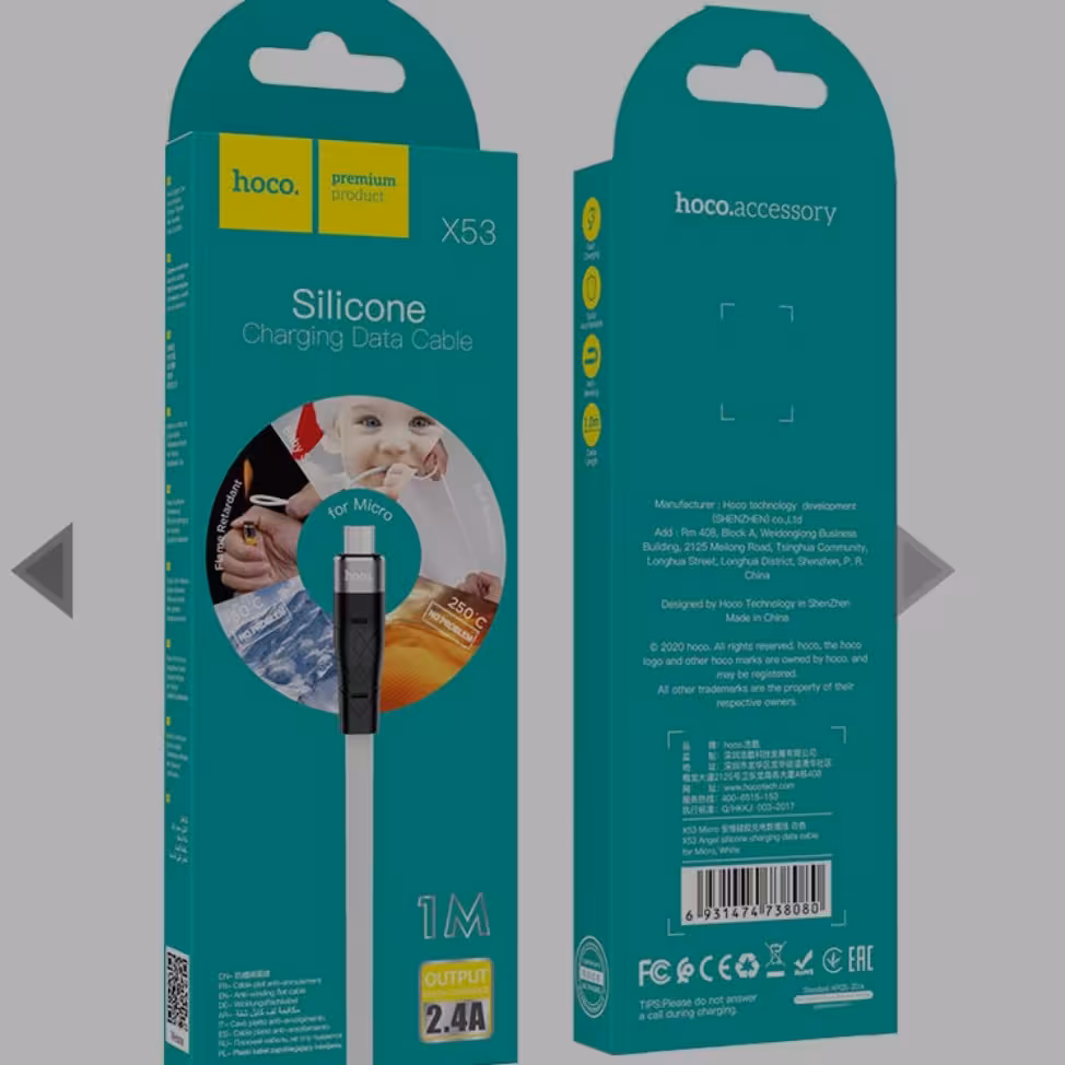 کابل شارژ سیلیکونی هوکو مدل X53 MICRO 1M

