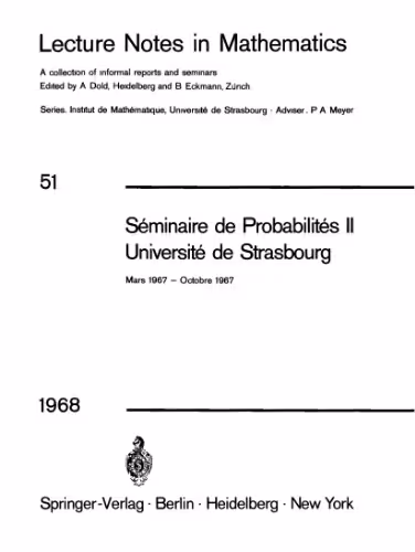 خرید و دانلود نسخه کامل کتاب Seminaire de Probabilites II Universite de Strasbourg Mars 1967-Octobre 1967