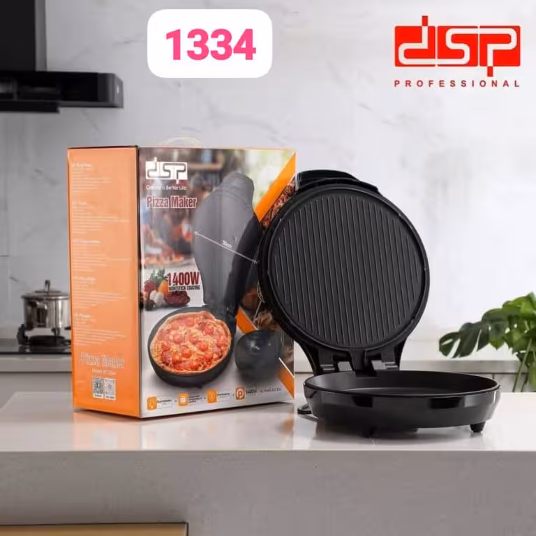 پیتزا میکر دی اس پی مدل DSP 1334 | پیتزا ساز حرفه‌ای 1400 وات با صفحه نچسب | ریوکالا