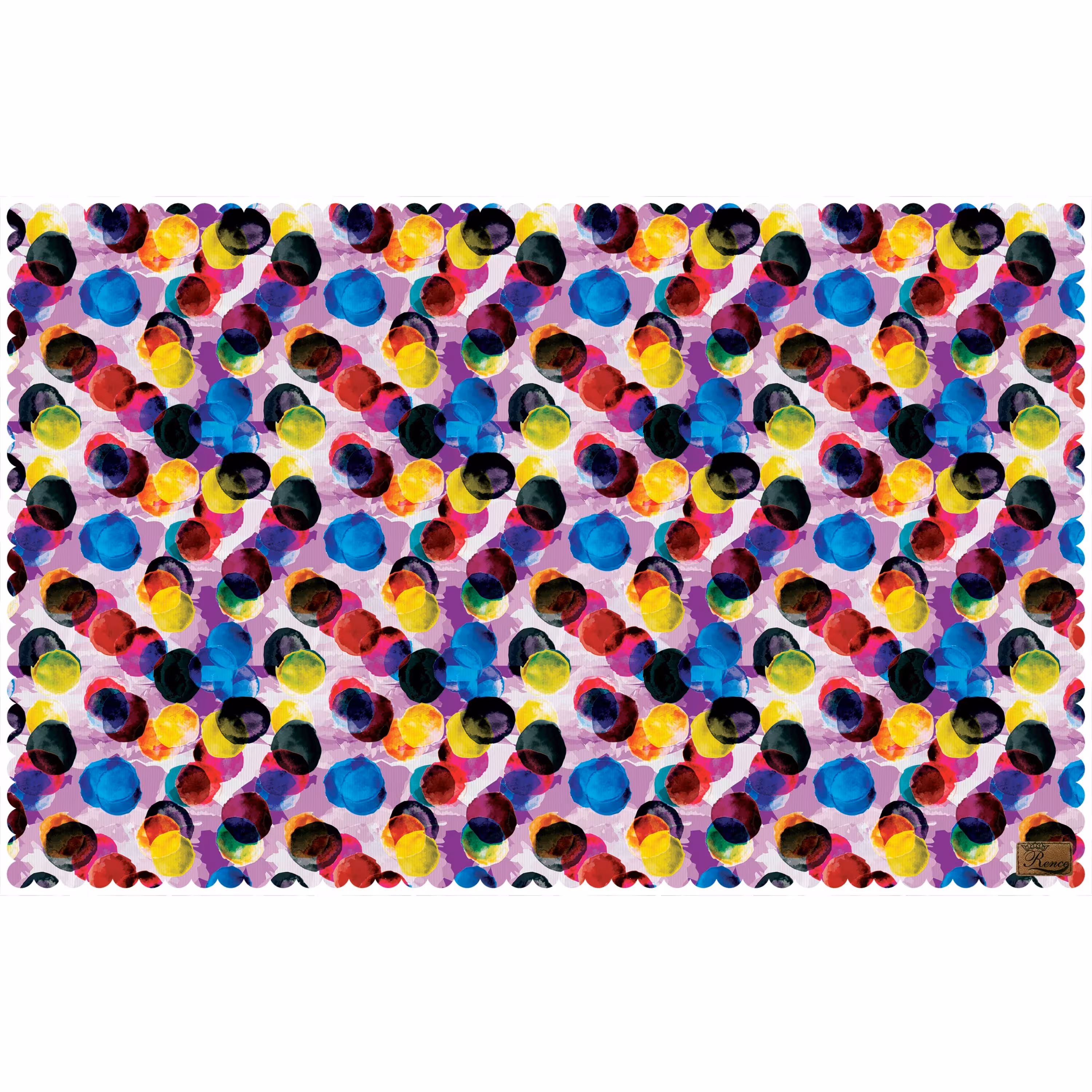 رومیزی مخمل طرح دایره رنگی سایز 140 در 220 مدل T8-548 شرکت رنس