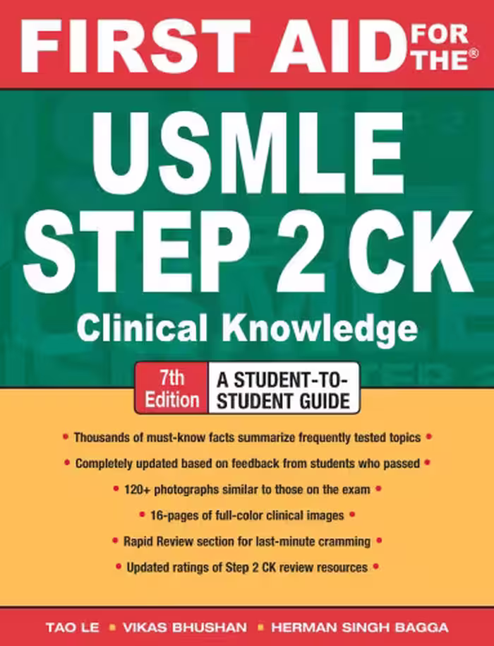 خرید و دانلود نسخه کامل کتاب First Aid for the USMLE Step 2 CK, Seventh Edition (First Aid USMLE)