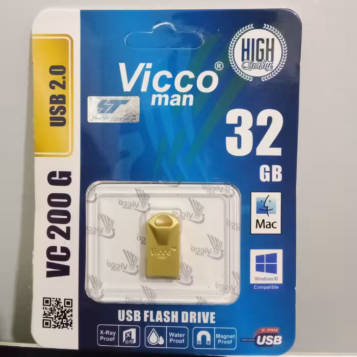 فلش 32 گیگ ویکومن فلزی vc 200g با گارانتی مادام العمر 