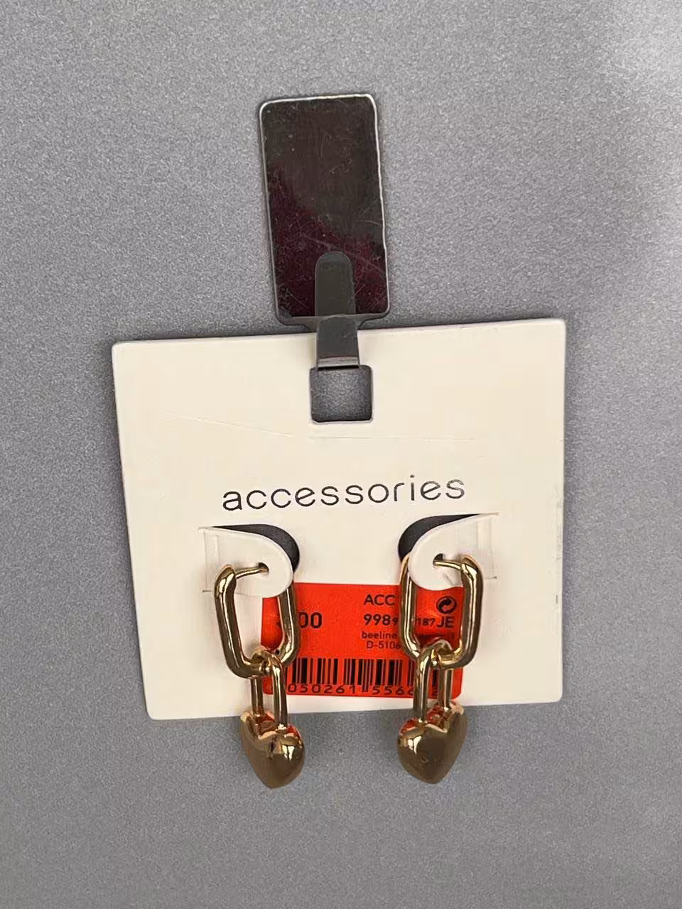 گوشواره قلب طلایی مدرن