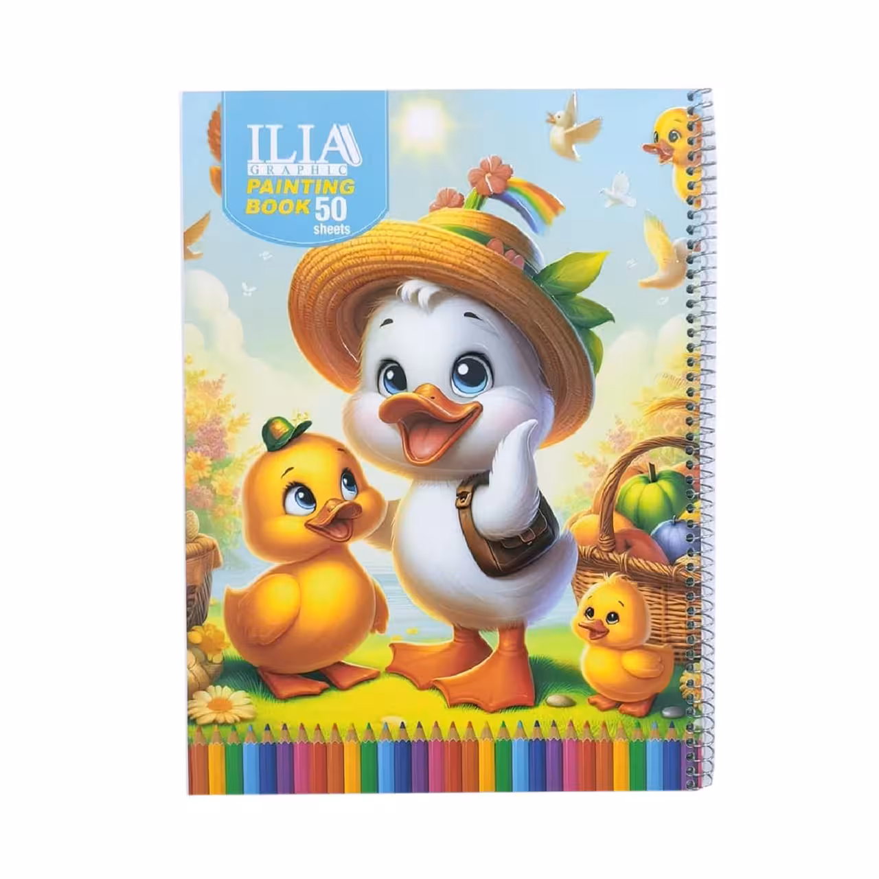 دفتر نقاشی طلقی ایلیا طرح اردک 50 برگ سایز A4