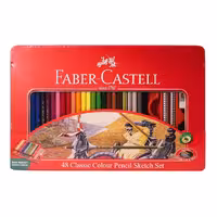مداد رنگی 48 رنگ فابرکاستل جعبه فلزی