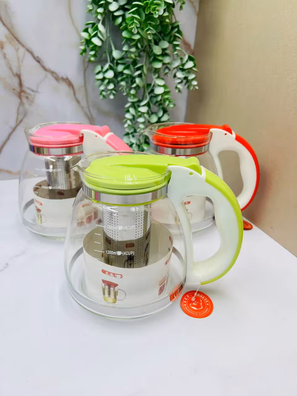 قوری چایساز پیرکس رنگی A089B -1500ml