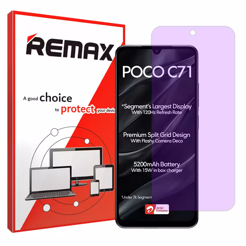 گلس شیائومی Poco C71 مدل هیدروژلی آنتی پرپل برند ریمکس کد S