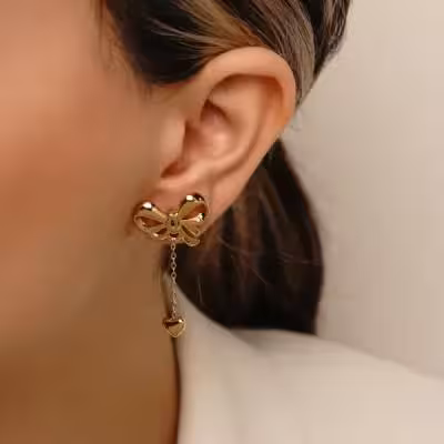 گوشواره پاپیونی تینیجری . استیل با عیار 316 . کد ORG449.