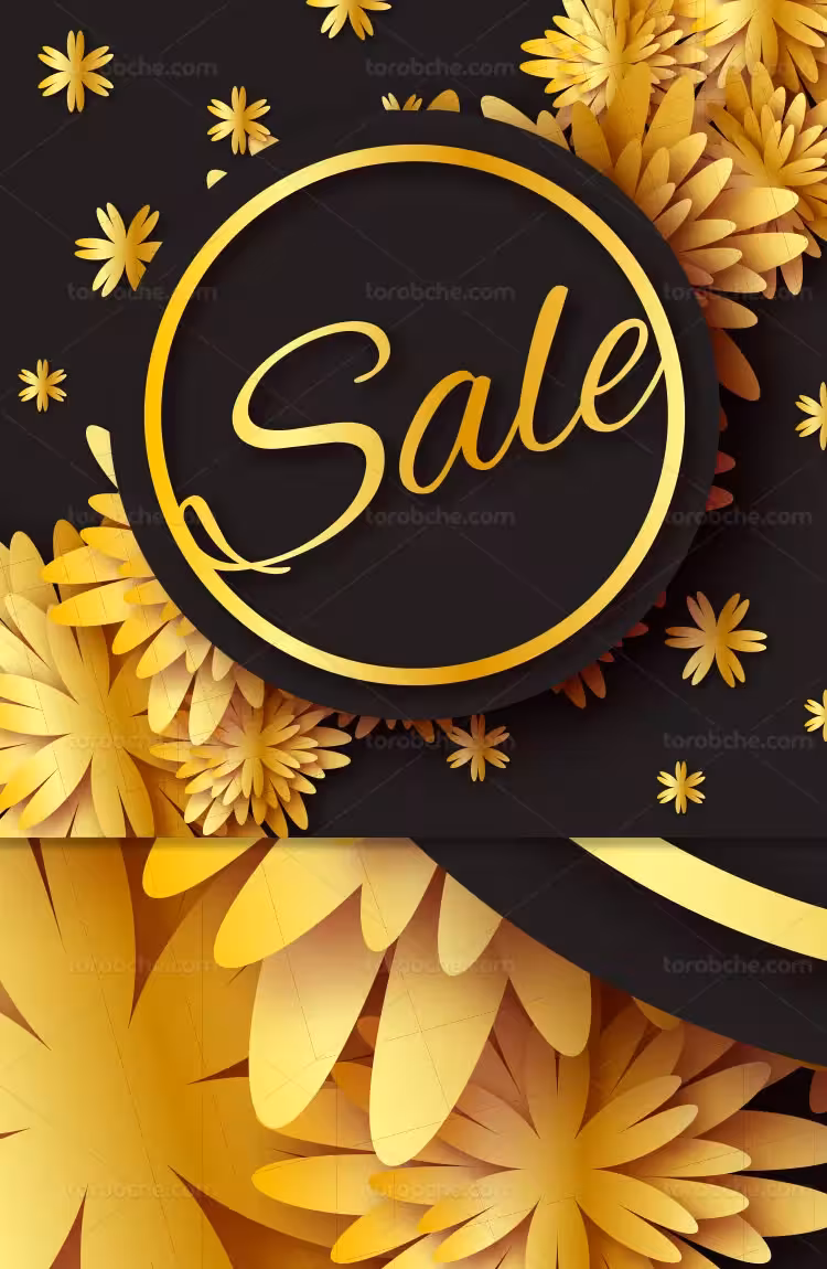 وکتور زمینه فروش طلایی | گرافیک با طعم تربچه