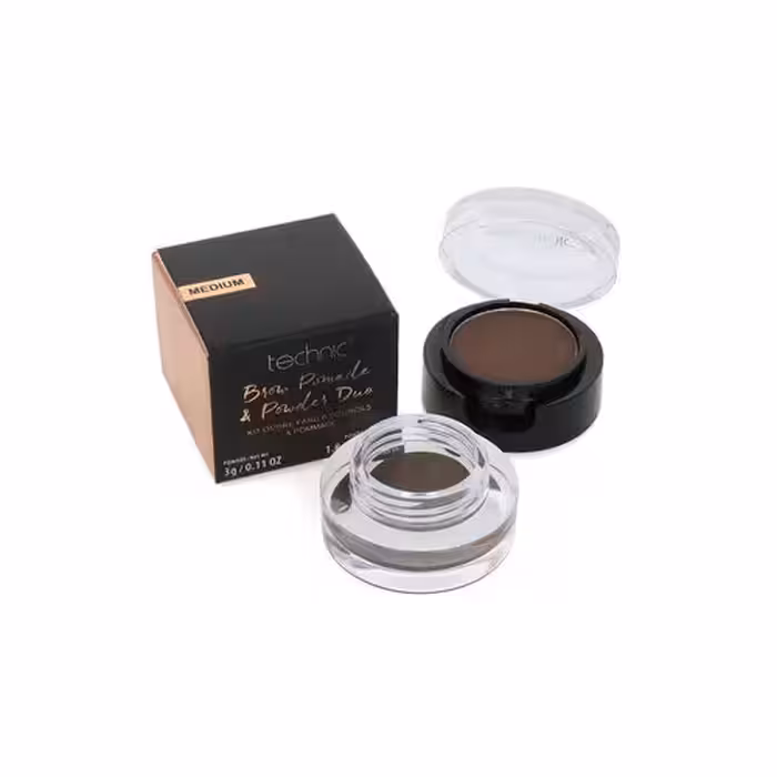 سایه ابرو قهوه ای مدیوم (پودر_پماد) تکنیک Technic Brow Pomade & Powder Duo – Medium