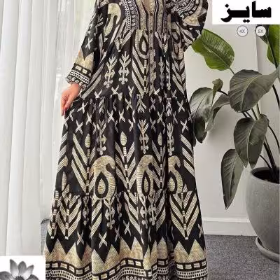 پیراهن بلند بزرگ سایز تا 56 - کد 4630