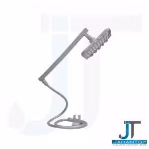 علم دوش حمام پلاستیک طوسی سردوش 20 سانت باز شو میراب مدل اویار