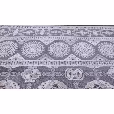 فرش ماشینی زمرد مشهد مدل R44 زمینه طوسی