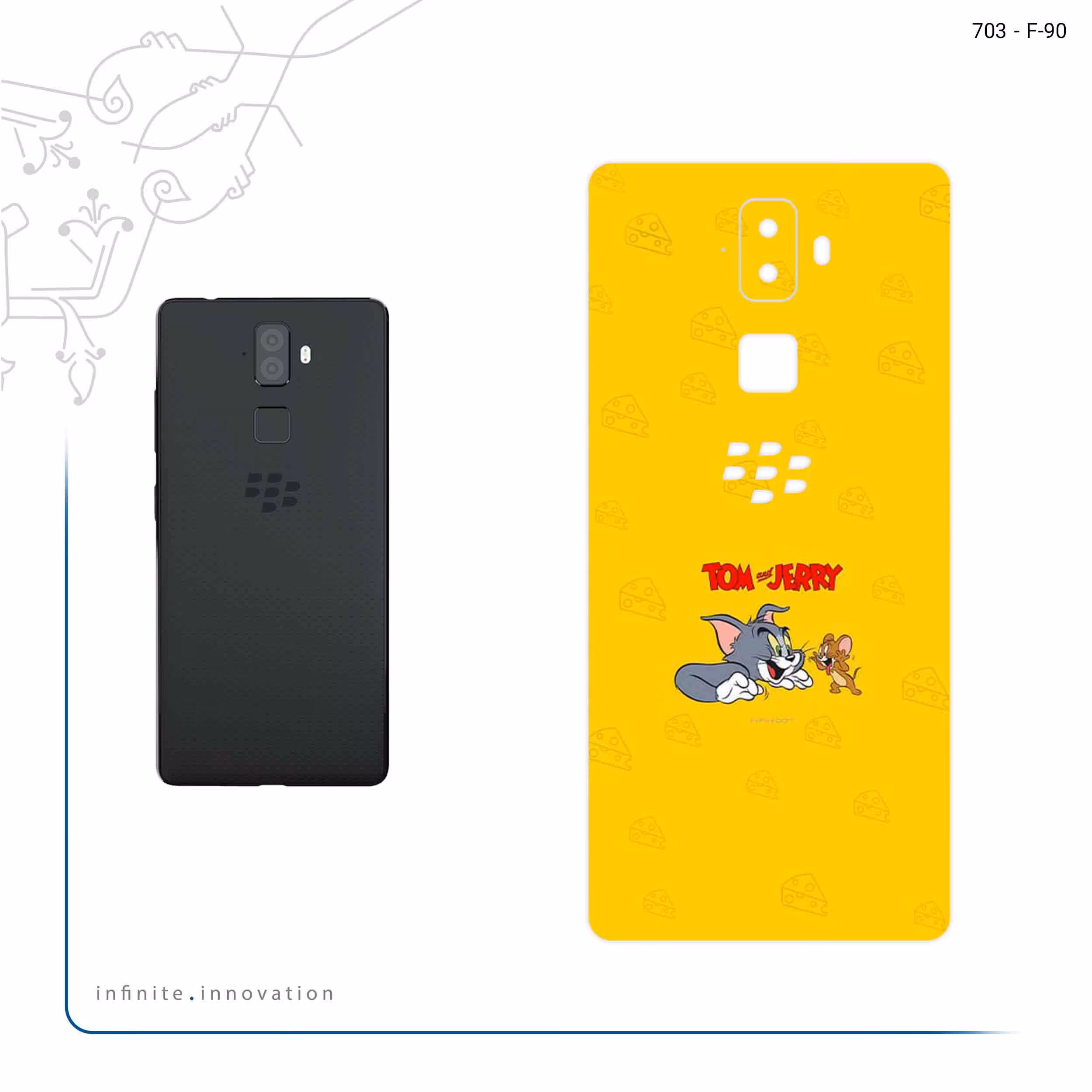 برچسب پوششی ماهوت مدل Tom and Jerry مناسب برای گوشی موبایل بلک بری Evolve