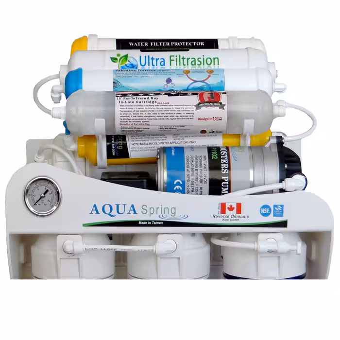 دستگاه تصفیه کننده آب آکوآ اسپرینگ مدل SF4800 به همراه فیلتر تصفیه آب کد 01 مجموعه 4 عددی و نشتی گیر