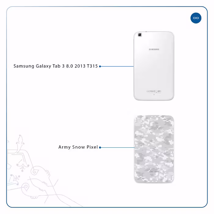 برچسب پوششی ماهوت مدل Army-Snow-Pixel مناسب برای تبلت سامسونگ Galaxy Tab 3 8.0 2013 T315