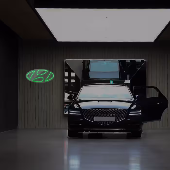 چراغ دیواری نئون دیزاین طرح Hyundai_GR