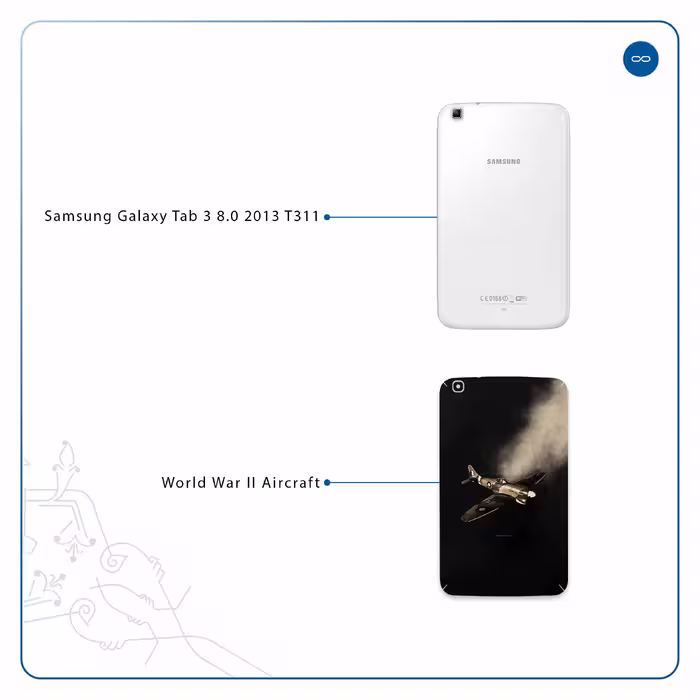 برچسب پوششی ماهوت مدل World War II Aircraft مناسب برای تبلت سامسونگ Galaxy Tab 3 8.0 2013 T311