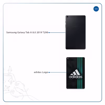 برچسب پوششی ماهوت مدل adidas-Logo مناسب برای تبلت سامسونگ Galaxy Tab A 8.0 2019 T290