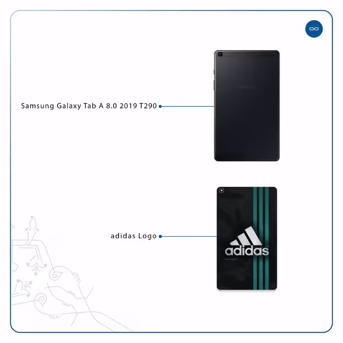برچسب پوششی ماهوت مدل adidas-Logo مناسب برای تبلت سامسونگ Galaxy Tab A 8.0 2019 T290