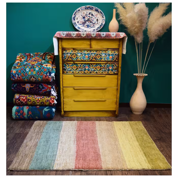 فرش دستباف  زرع و نیم طرح چلچراغ کد 003