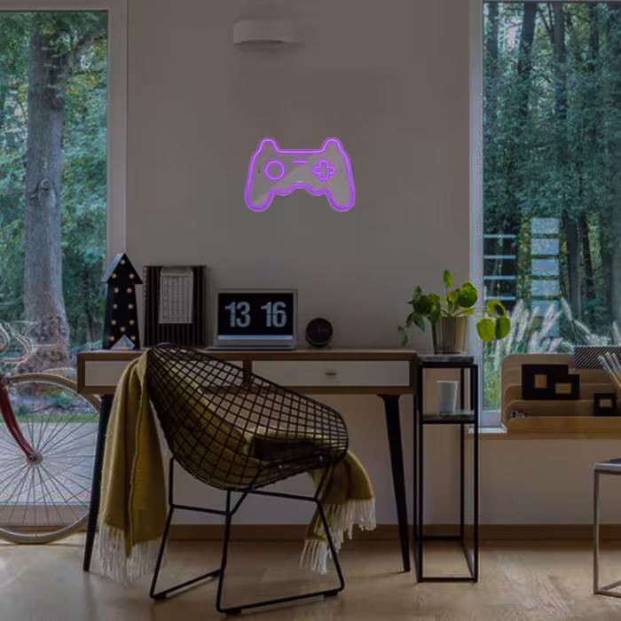 چراغ دیواری نئون دیزاین طرح Game-Controller