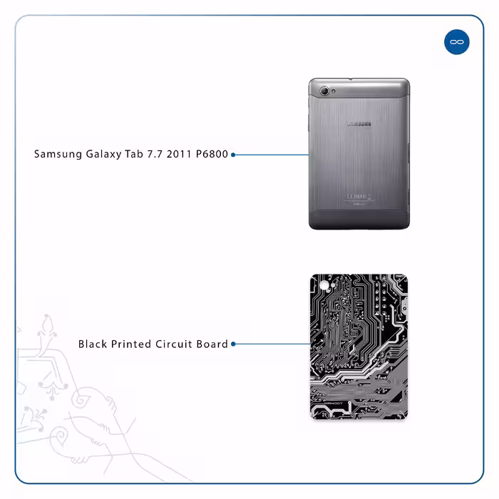 برچسب پوششی ماهوت مدل Black Printed Circuit Board مناسب برای تبلت سامسونگ Galaxy Tab 7.7 2011 P6800