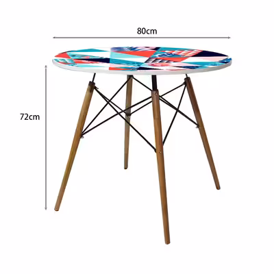 میز ناهارخوری مدل گرد طرح تروپیکال کد GL-08