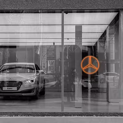 چراغ دیواری نئون دیزاین طرح Benz_ORG