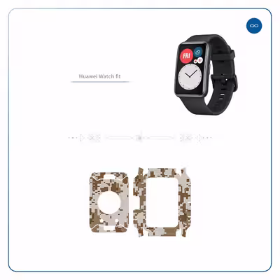 برچسب ماهوت طرح Army Desert Pixel مناسب برای ساعت هوشمند هوآوی Watch Fit
