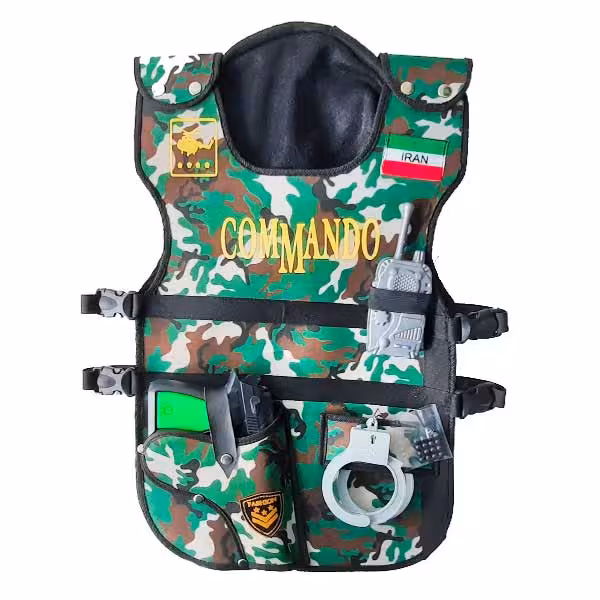 لباس مشاغل کودک جلیقه کماندویی سبز با لوازم مدل 75340