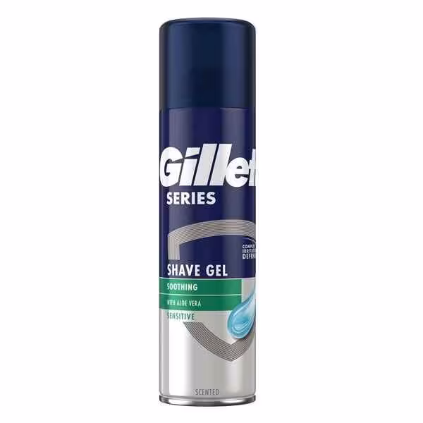 ژل اصلاح مردانه ژیلت Gillette مدل سوتینگ soothing سری سنسیتیو sensitive حجم 200 میل اصل | مناسب پوست حساس
