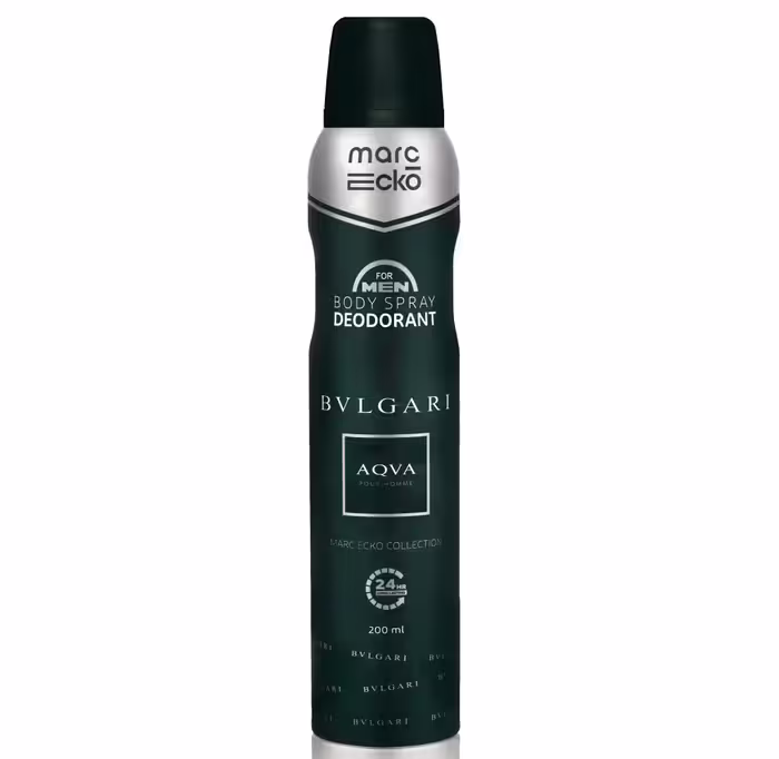 اسپری بدن مردانه مارک اکو مدل آکوا بلغاری AQVA BVLGARI حجم 200 میل marc ecko