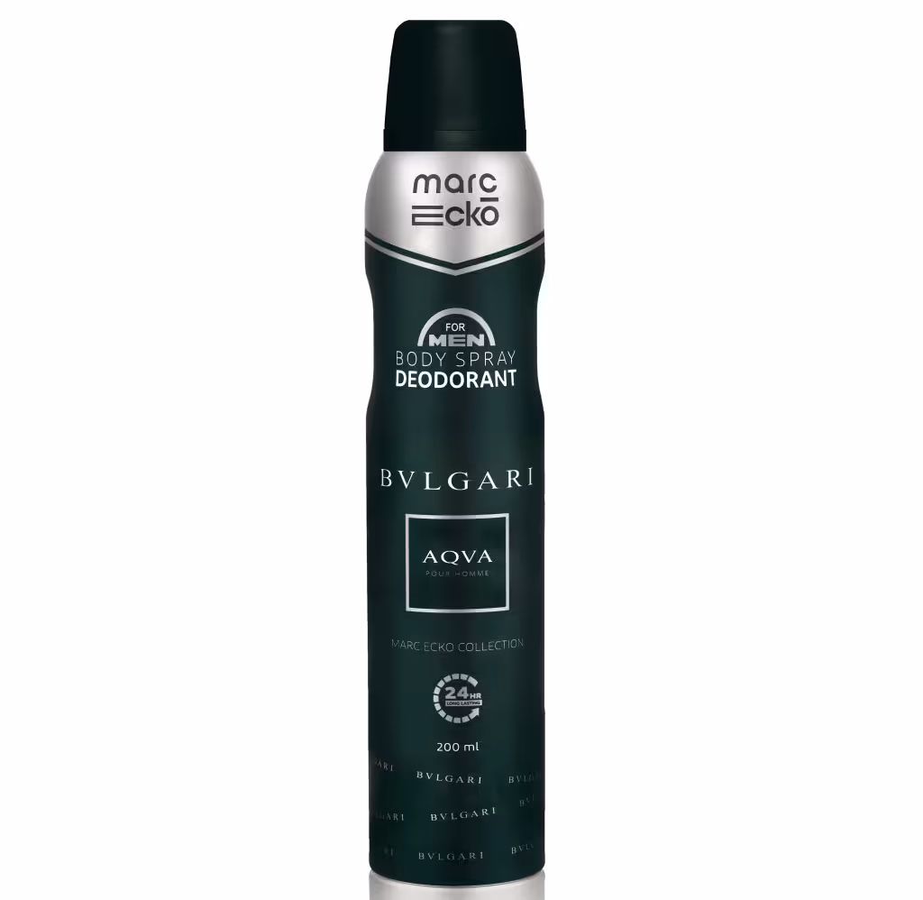 اسپری بدن مردانه مارک اکو مدل آکوا بلغاری AQVA BVLGARI حجم 200 میل marc ecko