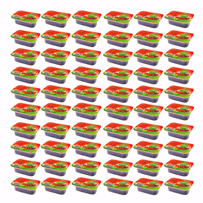 مربای آلبالو تک نفره طراوت 25 گرمی بسته 96 عددی