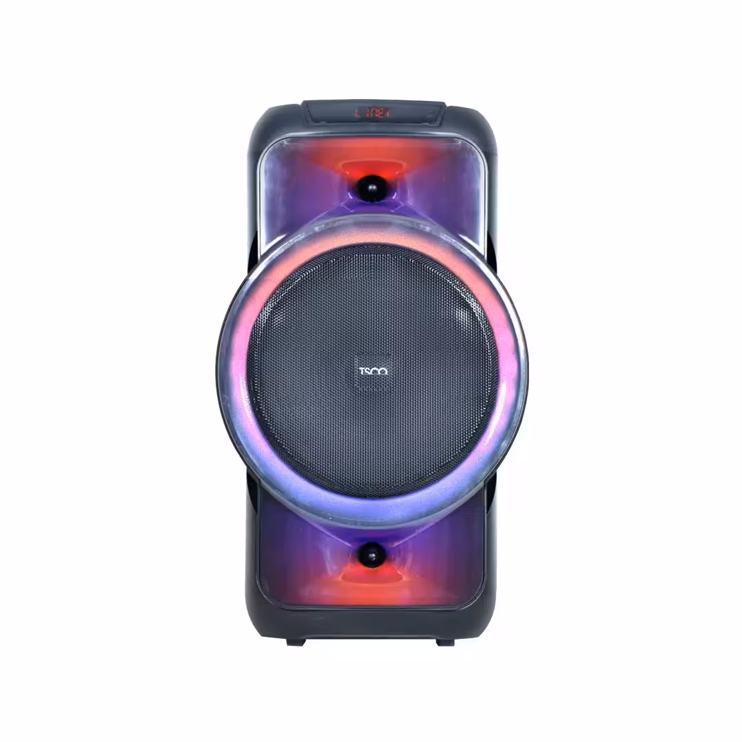 اسپیکر ترولی تسکو TSCO مدل TS 1902 حرفهای با کارائوکه، نورپردازی RGB و میکروفون بیسیم