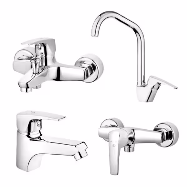 ست کامل شیرآلات کاویان مدل درینا کروم