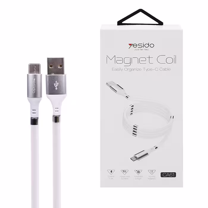 کابل مگنتی USB به Type-C یسیدو YESIDO CA61 طول 1متر 2.4 آمپر