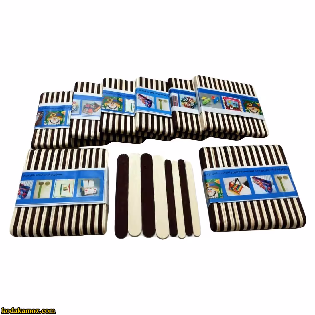 چوب بستنی دو رنگ خانه سازی