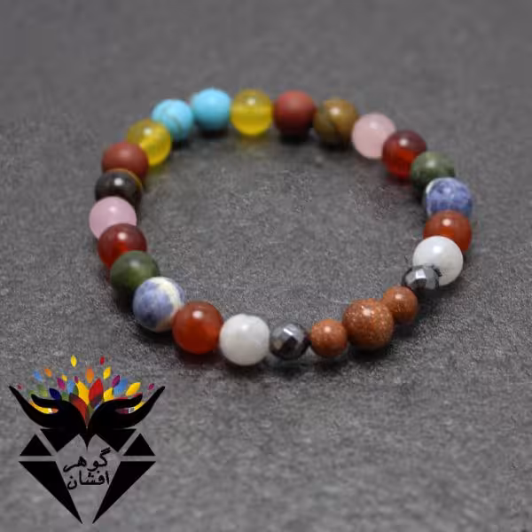 دستبند چندجواهر و حدید اسپرت کد D_1773