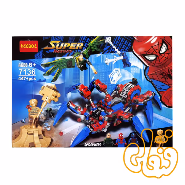 ساختنی لگو اسپایدرمن و ربات عنکبوت 7136