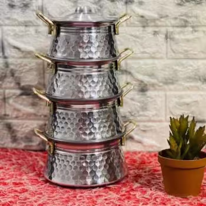 چهار قابلمه روحی دسته طلایی(دیگچه ای)