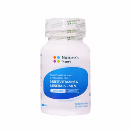 کپسول مولتی ویتامین و مینرال آقایان نیچرز پلنتی 60 عددی